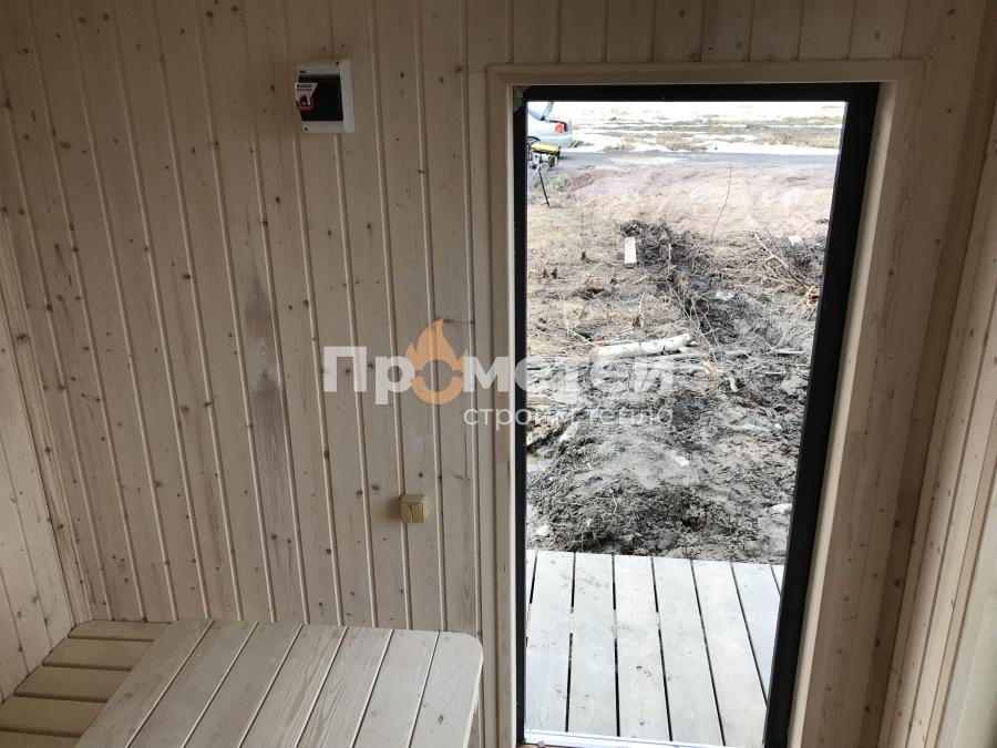 Каркасная баня Скаген 2.4x6 метров с хозяйственным блоком