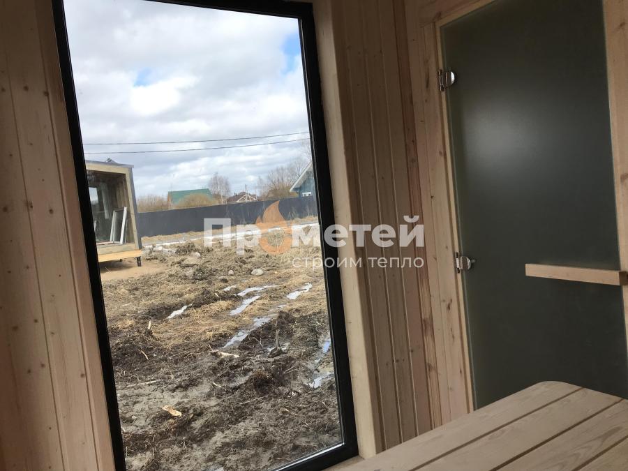 Каркасная баня Скаген 2.4x6 метров с хозяйственным блоком