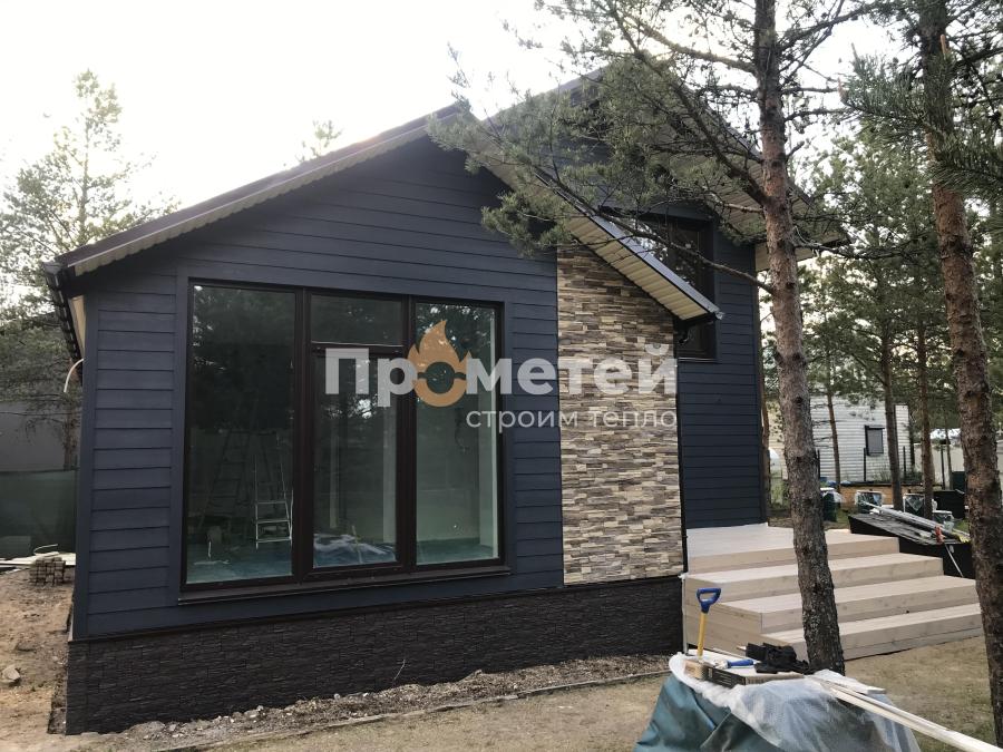 Каркасная 1-этажная пристройка к дому