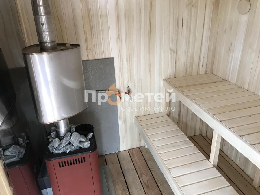Каркасная баня Скаген 2.4x6 метров с хозяйственным блоком