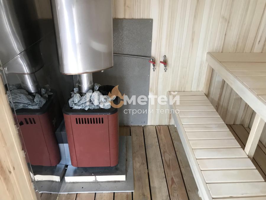 Каркасная баня Скаген 2.4x6 метров с хозяйственным блоком