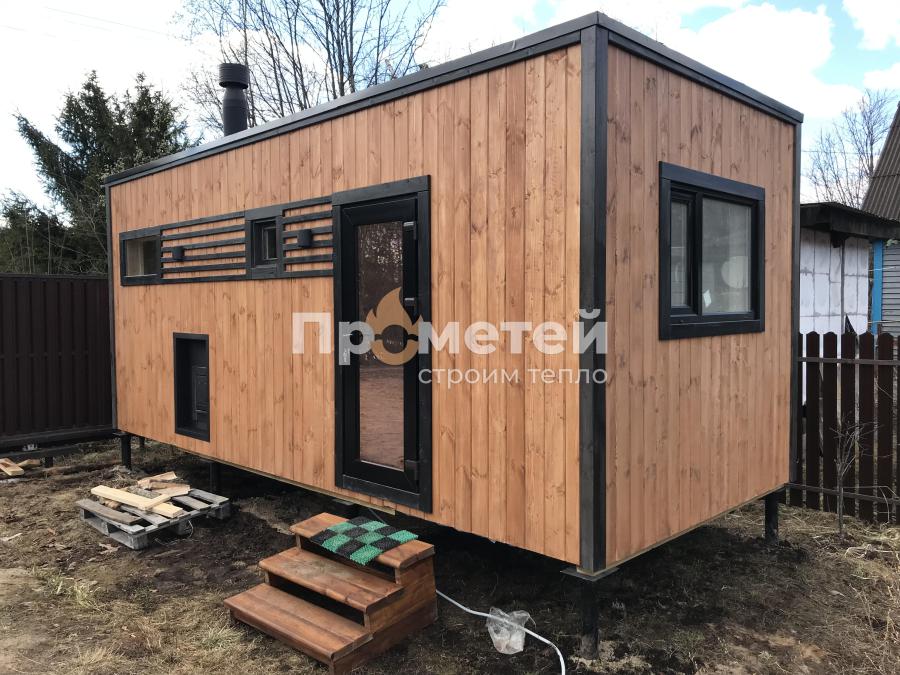 Реализованный проект Каркасная баня Норд 2.5x6 метров