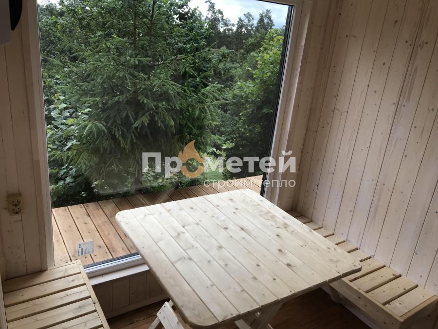 Каркасная баня Норд 2.5x6 метров с террасой
