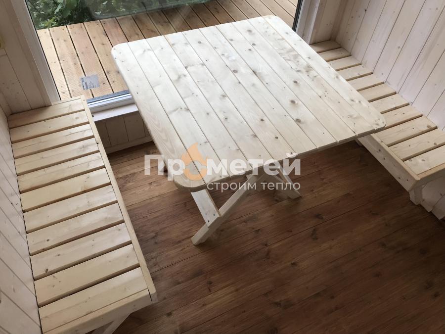Каркасная баня Норд 2.5x6 метров с террасой