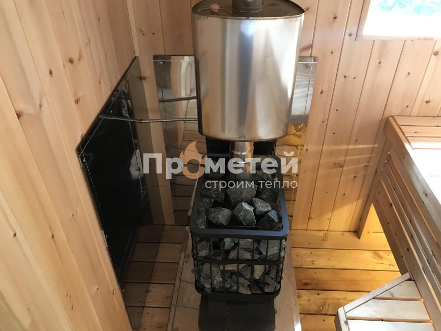 Каркасная баня Норд 2.5x6 метров с террасой