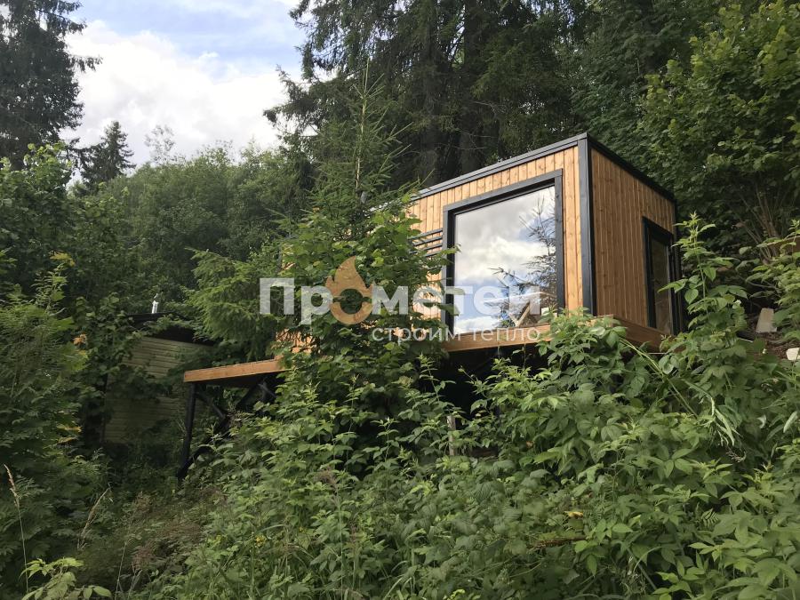 Каркасная баня Норд 2.5x6 метров с террасой