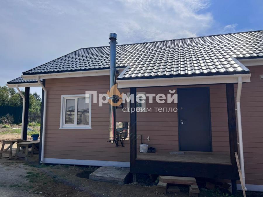 Каркасный 1-этажный дом 12x8 метров с сауной