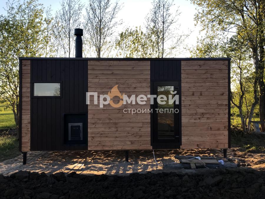 Каркасная баня Норд 2.5x6 метров