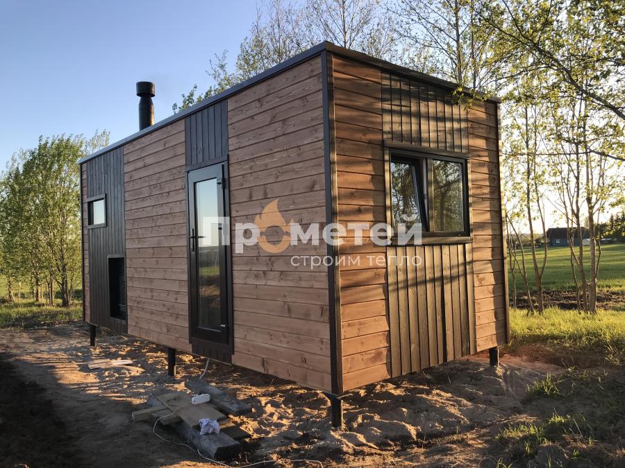 Каркасная баня Норд 2.5x6 метров