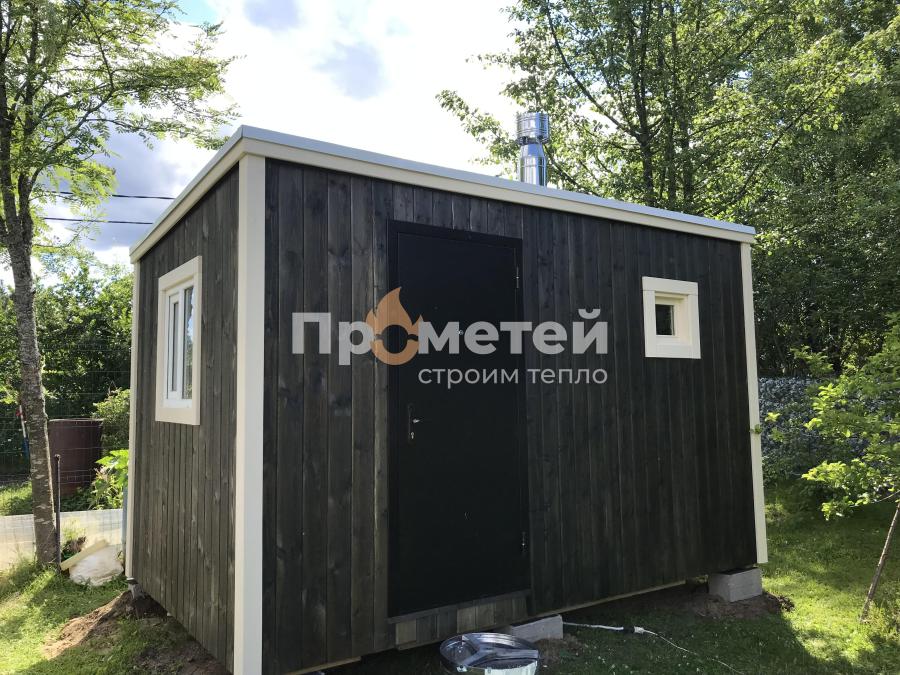 Реализованный проект Каркасная баня Дача 2.5x4 метра