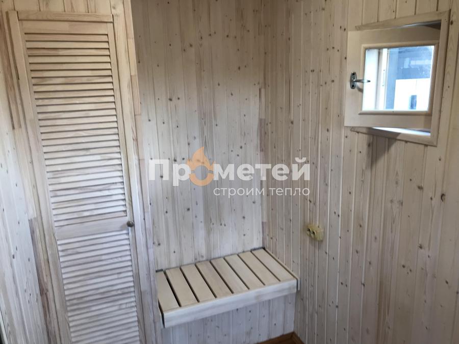 Г-образная каркасная баня Норд 2.5x5 метров с модулем 2.5х3 метра