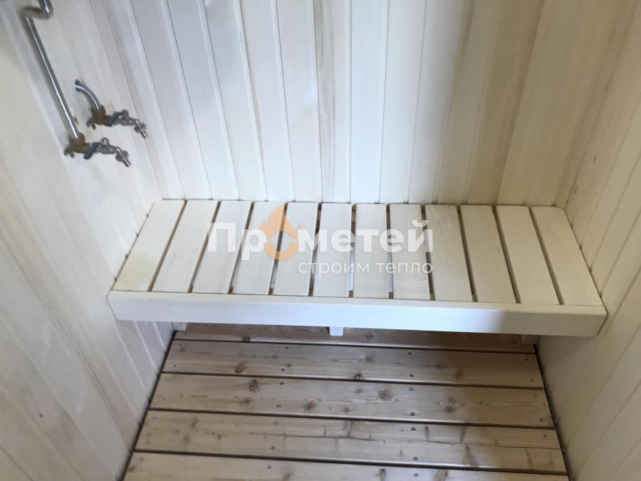 Г-образная каркасная баня Норд 2.5x5 метров с модулем 2.5х3 метра