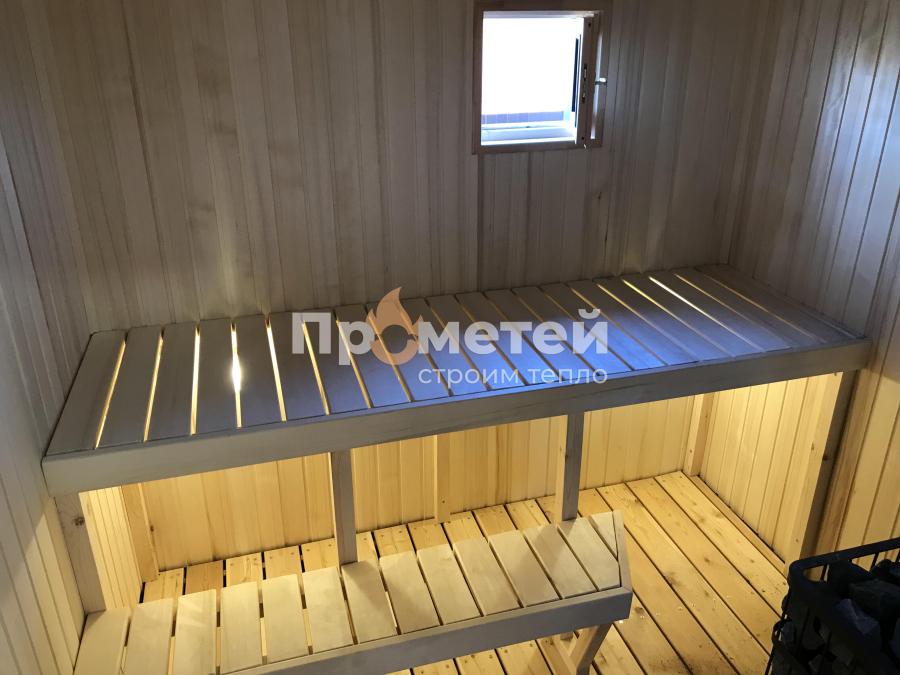 Г-образная каркасная баня Норд 2.5x5 метров с модулем 2.5х3 метра