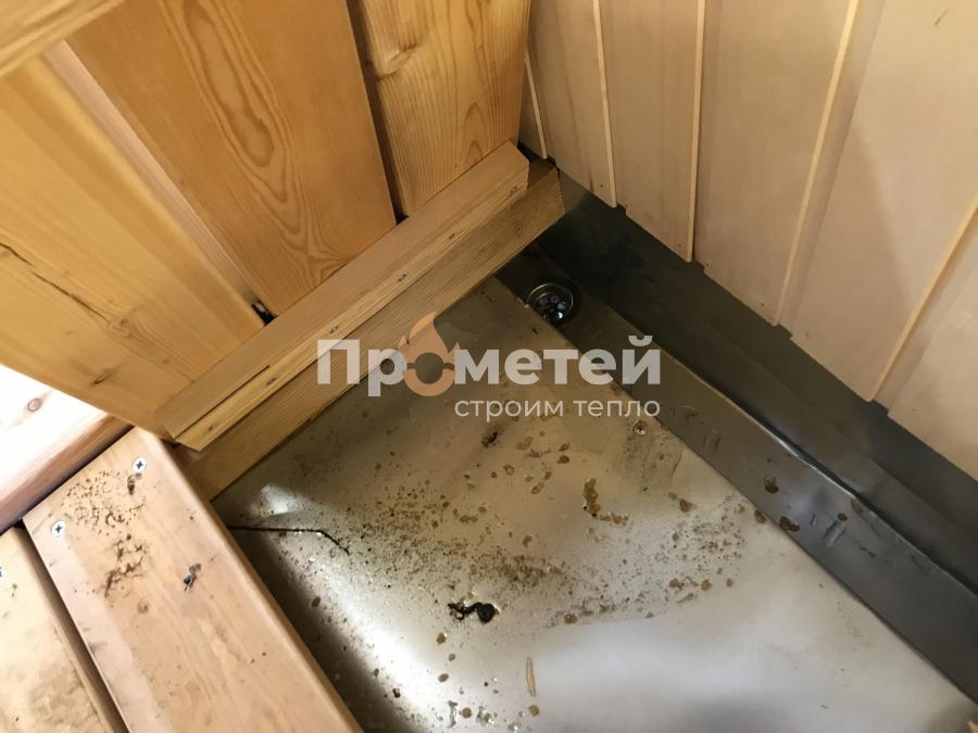 Г-образная каркасная баня Норд 2.5x5 метров с модулем 2.5х3 метра