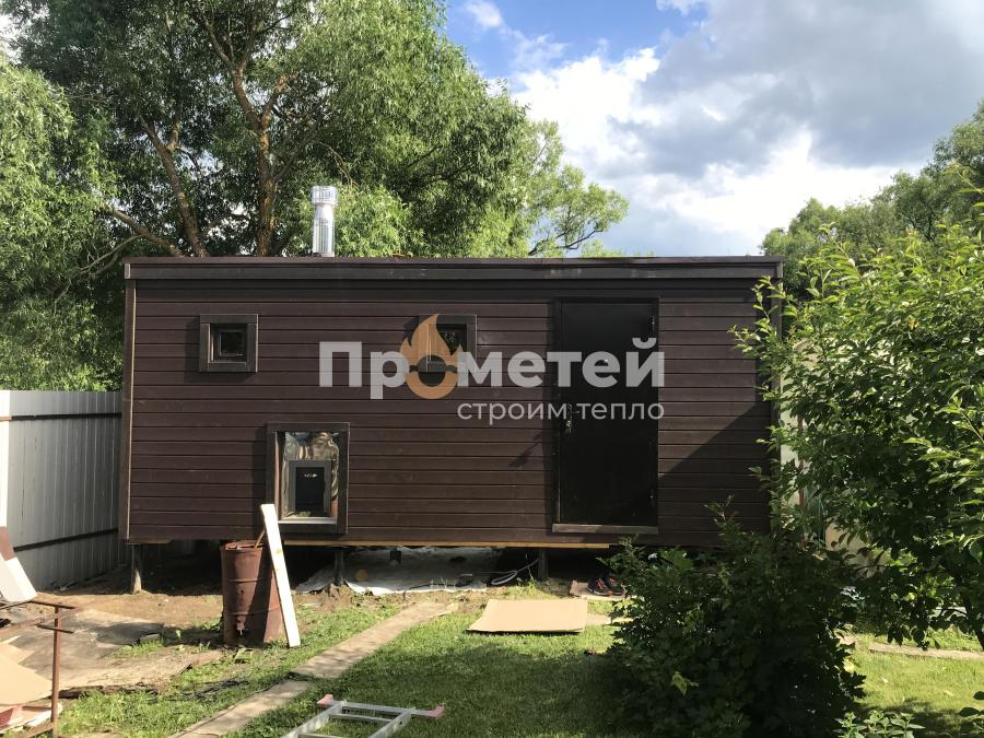 Реализованный проект Каркасная баня Сканди 2.4x6 метров