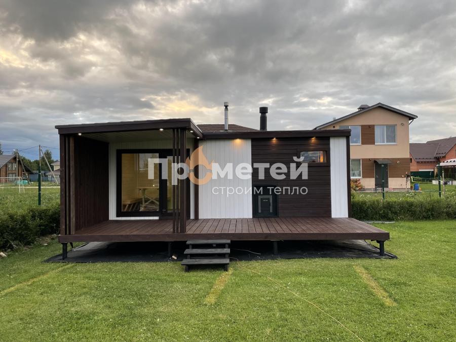 Каркасная баня Норд 2.5х7 метров