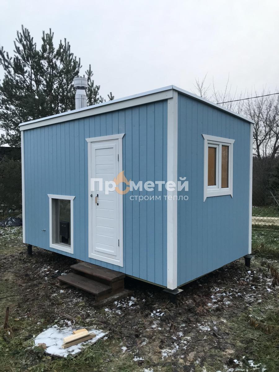 Реализованный проект Каркасная баня Дача 2.4x4 метра