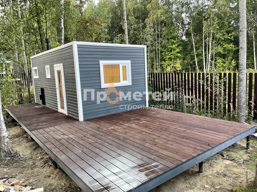 Реализованный проект Каркасная баня Норд 3x6 метров