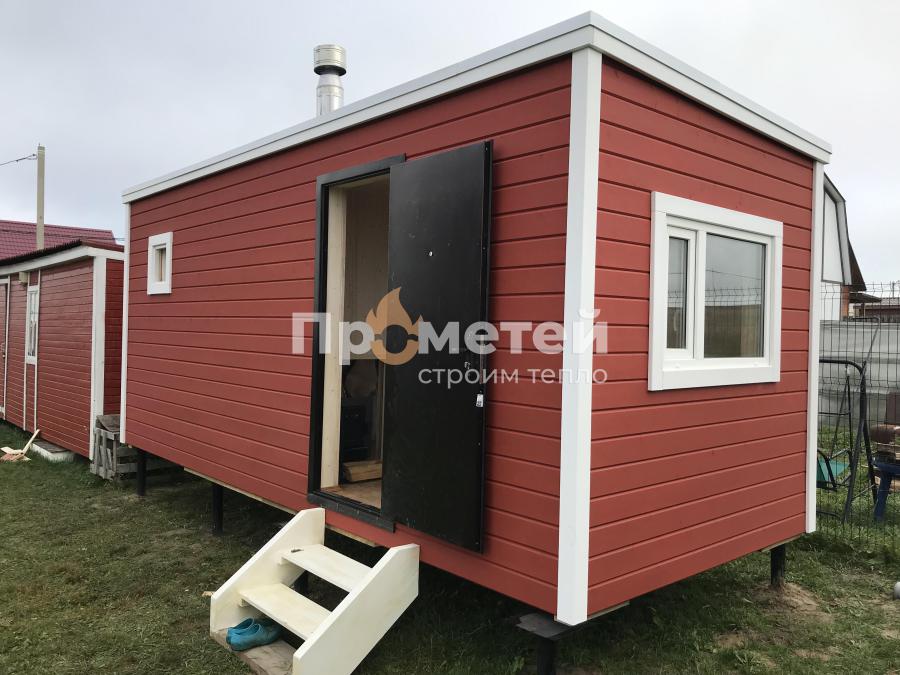 Реализованный проект Каркасная баня Сканди 2.4x5 метров