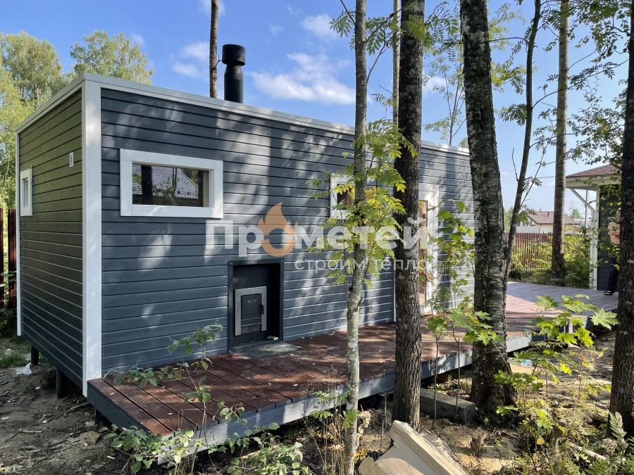 Каркасная баня Норд 3x6 метров