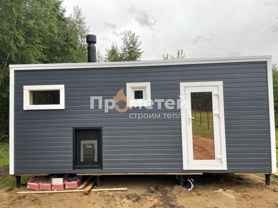 Каркасная баня Норд 2.5x6 метров