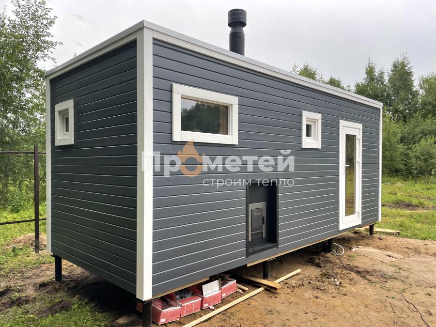 Каркасная баня Норд 2.5x6 метров