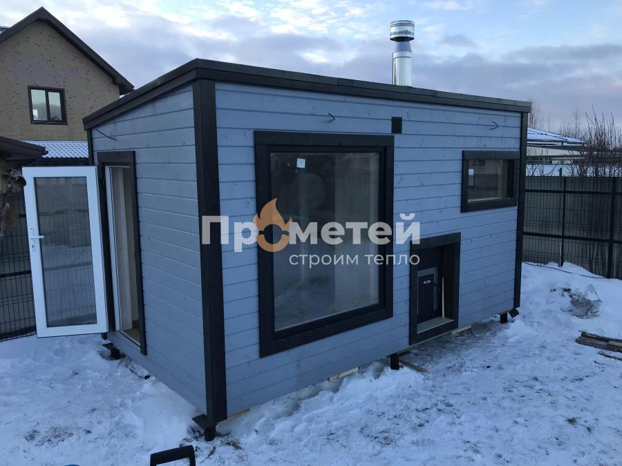 Реализованный проект Каркасная баня Дача 2.4x4.5 метра