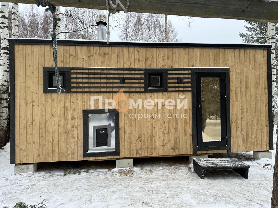 Каркасная баня Норд 2.5x6 метров