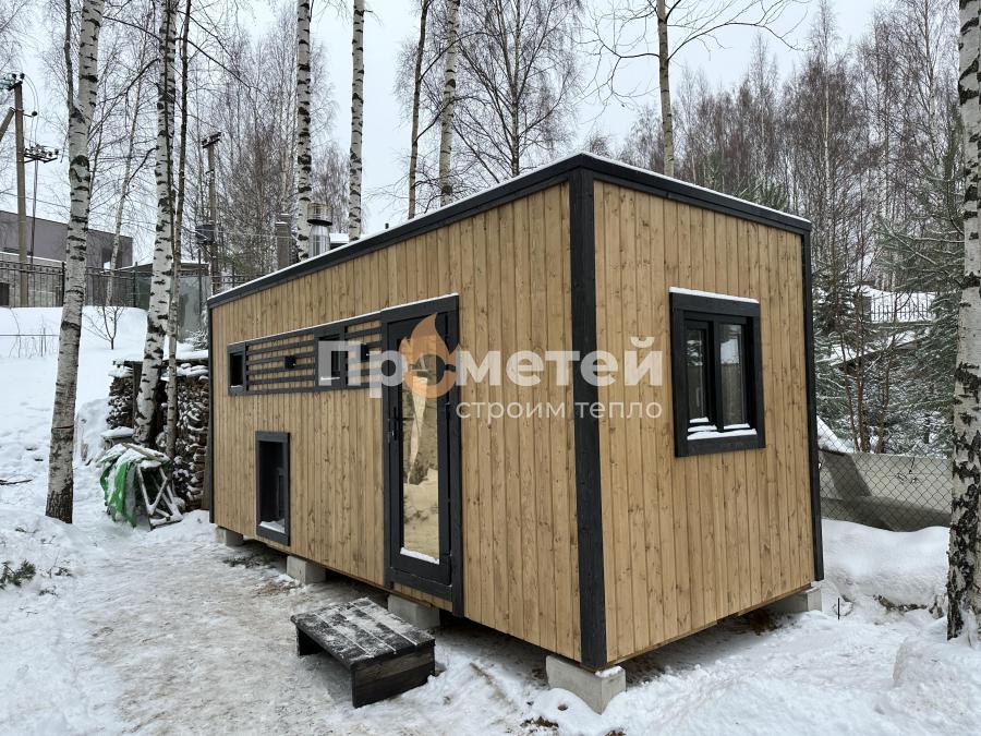 Реализованный проект Каркасная баня Норд 2.5x6 метров