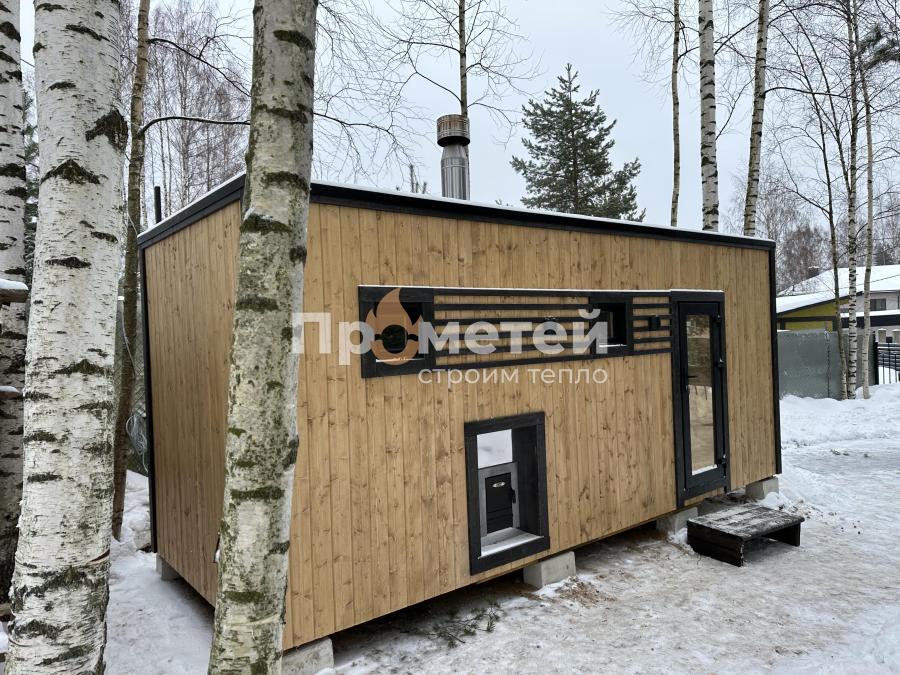 Каркасная баня Норд 2.5x6 метров