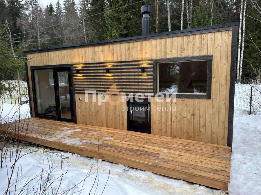 Реализованный проект Каркасная баня Норд 2.8x7 метров