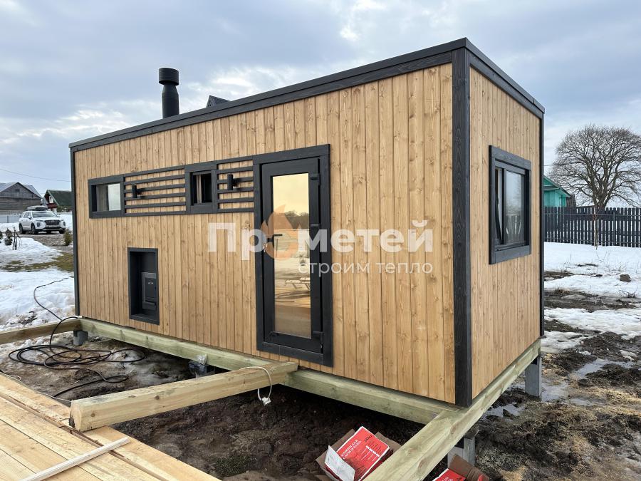 Реализованный проект Каркасная баня Норд 2.5x6 метров