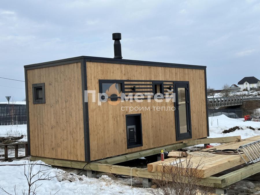 Каркасная баня Норд 2.5x6 метров