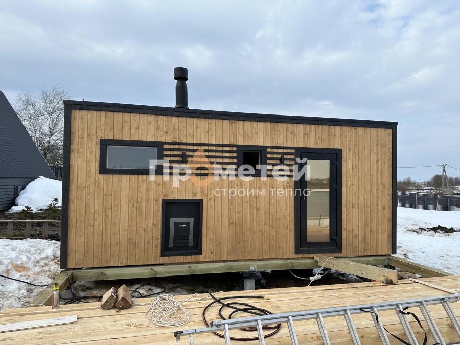 Каркасная баня Норд 2.5x6 метров