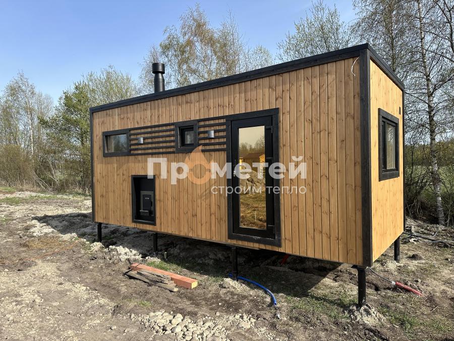 Каркасная баня Норд 2.5x6 метров