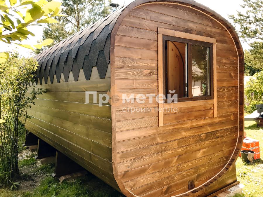 Квадро баня бочка 5 метров с боковым входом