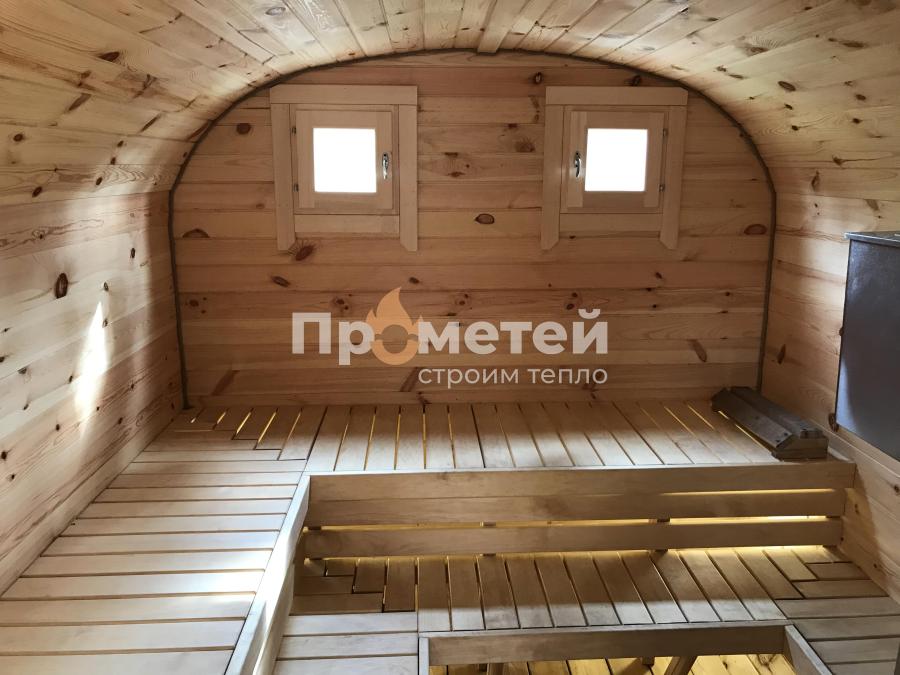 Квадро баня бочка 5 метров с боковым входом