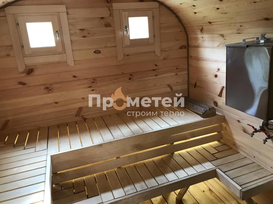 Квадро баня бочка 5 метров с боковым входом