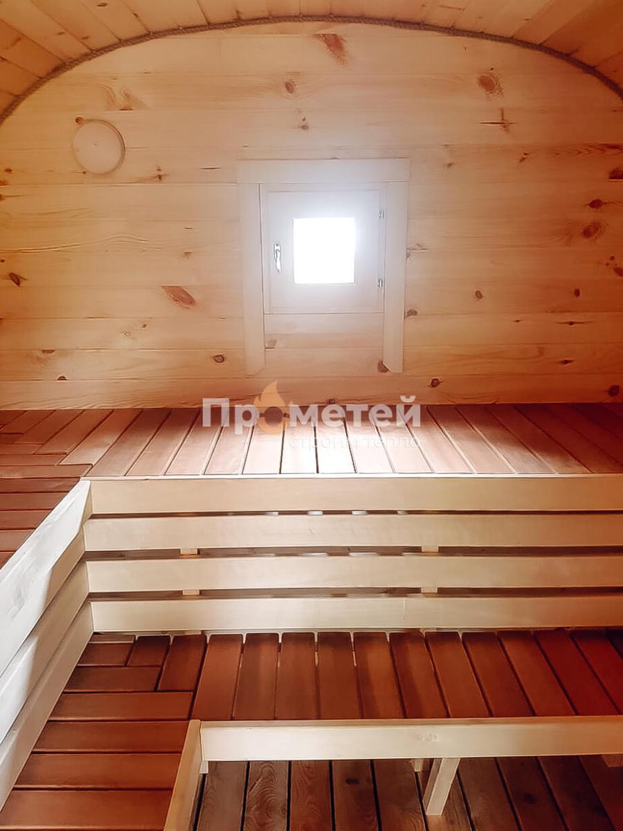 Квадро баня бочка 5.5 метров с козырьком