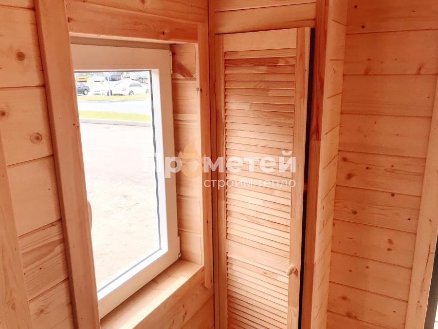 Каркасная баня 2.5x8 метров с террасой