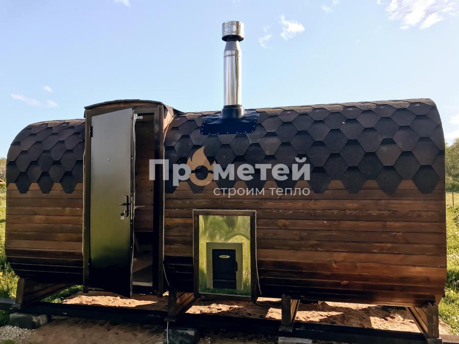 Квадро баня бочка 5 метров с боковым входом