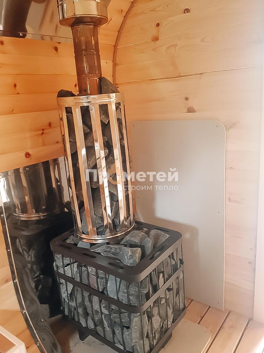 Квадро баня бочка 5.5 метров с козырьком