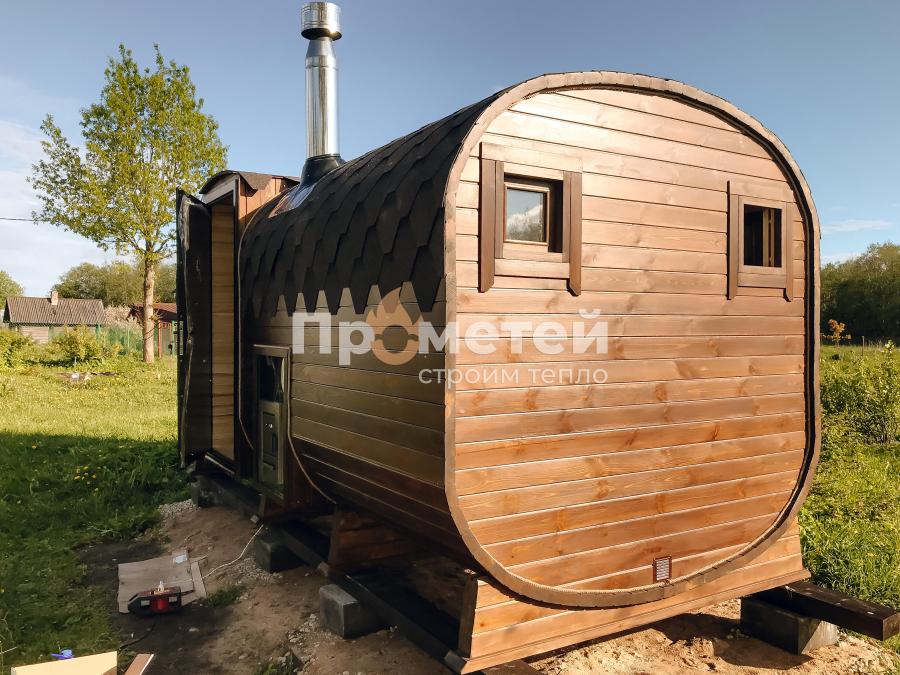 Квадро баня бочка 5 метров с боковым входом