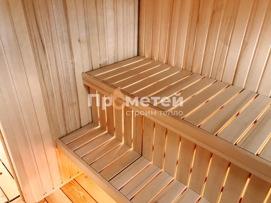 Каркасная баня 2.5x8 метров с террасой