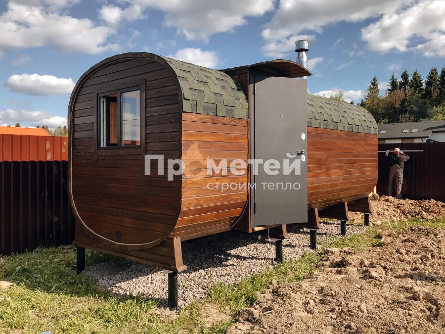 Квадро баня бочка 6 метров с боковым входом