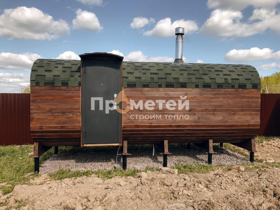 Квадро баня бочка 6 метров с боковым входом