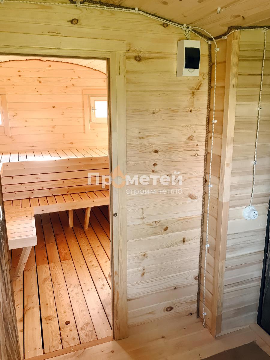 Квадро баня бочка 5 метров с боковым входом