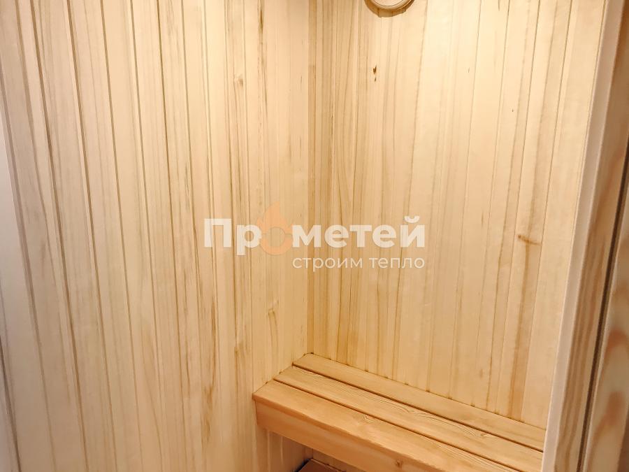 Каркасная баня 2.5x8 метров с террасой