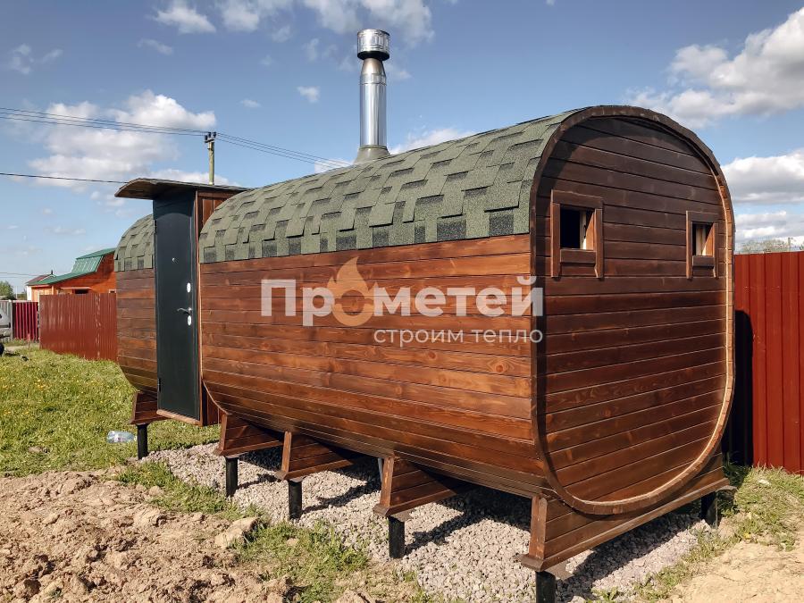 Квадро баня бочка 6 метров с боковым входом