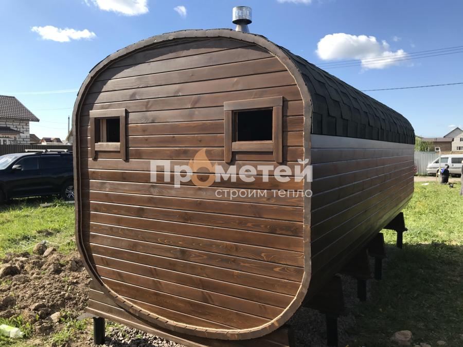 Квадро баня бочка 6 метров с боковым входом